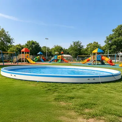 OEM Round Drop Stitch Inflatable Pool 10x10m to 20x20m | Rigid Wall Pool Factory Direct