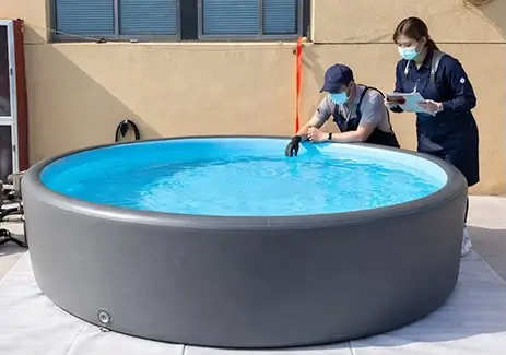 air and water leak test of inflatable swimming pool manufacturers in china