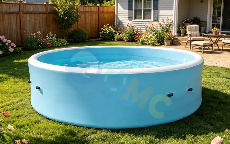 inflatable drop stitch pool backyard installation