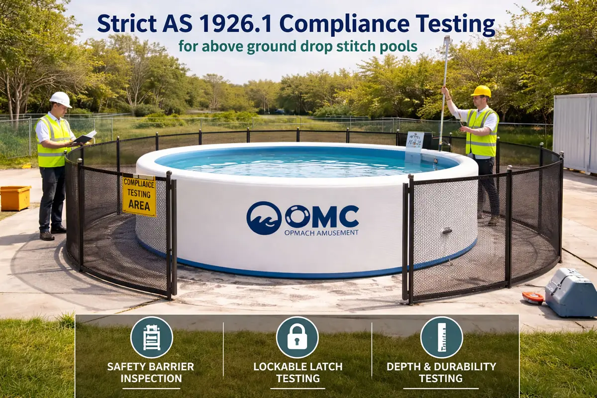 Strict AS 1926.1 compliance testing for above ground drop stitch pools