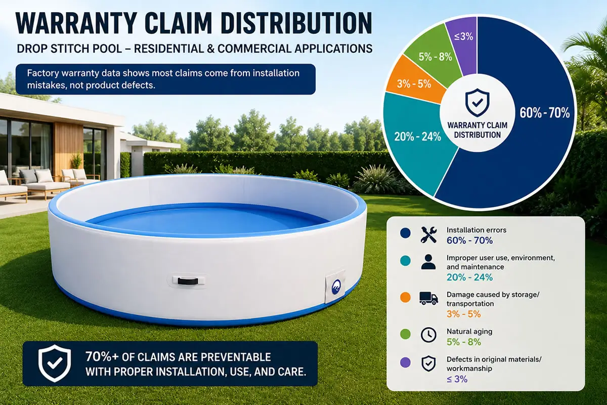 Warranty claim breakdown — installation vs. manufacturing defects